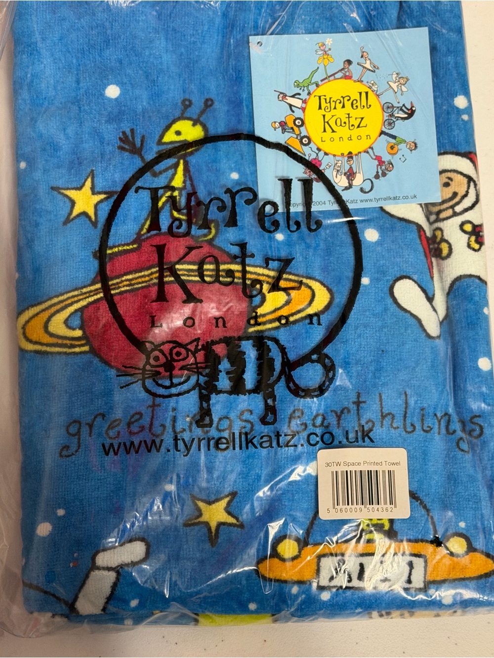 Tyrrell Katz London Space Print Towel - Blue